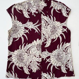 2014 PRADA FLORAL SILK SLEEVELESS TOP